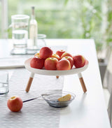 Countertop Pedestal Tray (5" H)  - Steel + Wood from Yamazaki Home