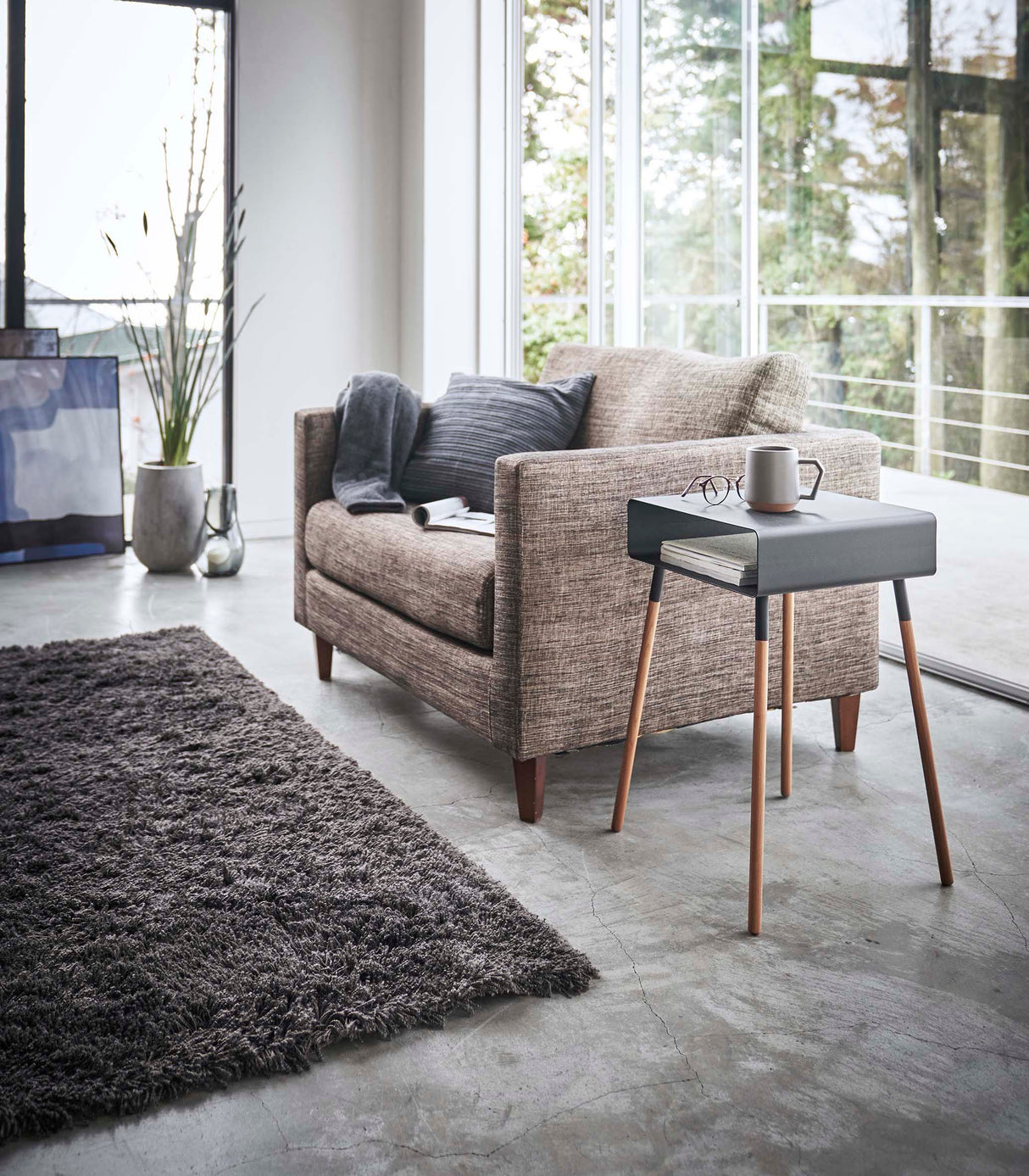 Storage Table - Two Sizes - Steel + Wood from Yamazaki Home