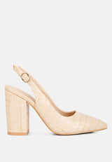 Macha Croctexture Sling Back Heels from London Rag International