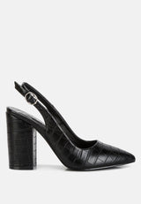 Macha Croctexture Sling Back Heels from London Rag International