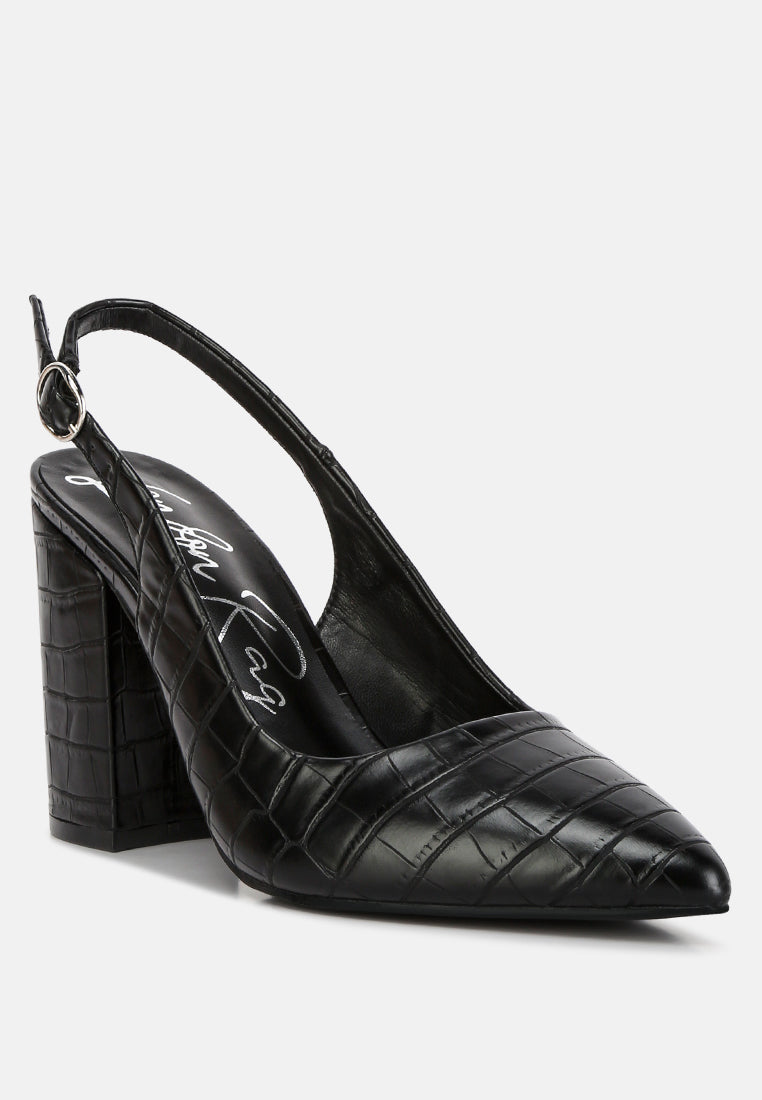 Macha Croctexture Sling Back Heels from London Rag International