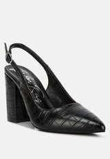 Macha Croctexture Sling Back Heels from London Rag International