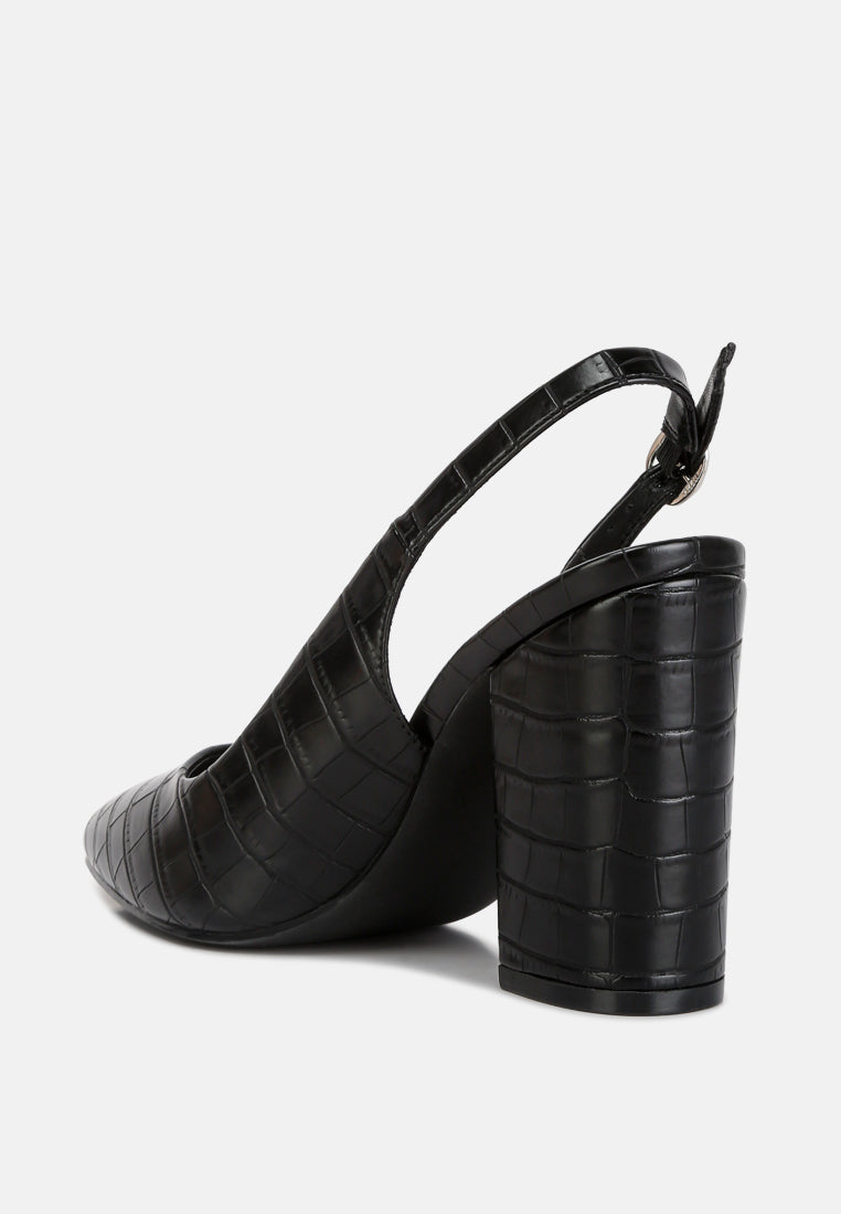 Macha Croctexture Sling Back Heels from London Rag International