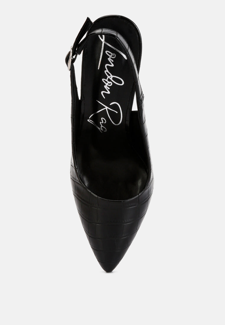 Macha Croctexture Sling Back Heels from London Rag International