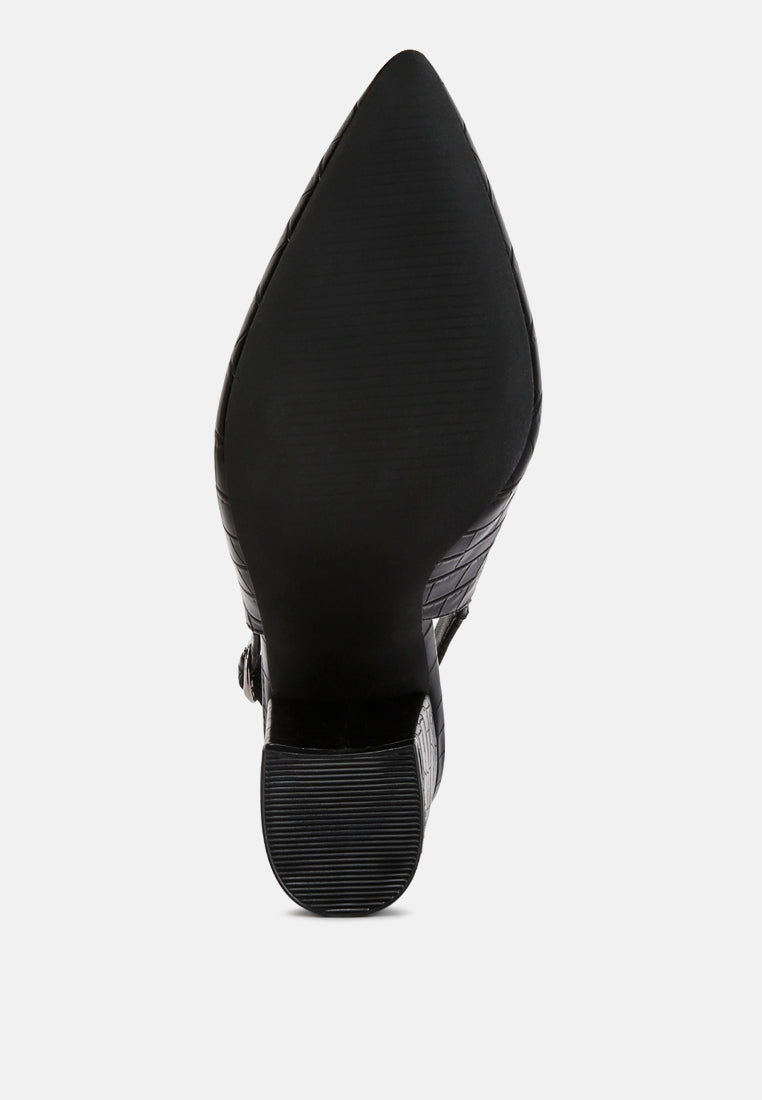 Macha Croctexture Sling Back Heels from London Rag International