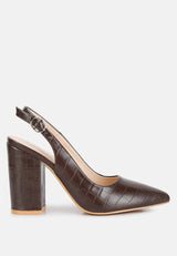 Macha Croctexture Sling Back Heels from London Rag International