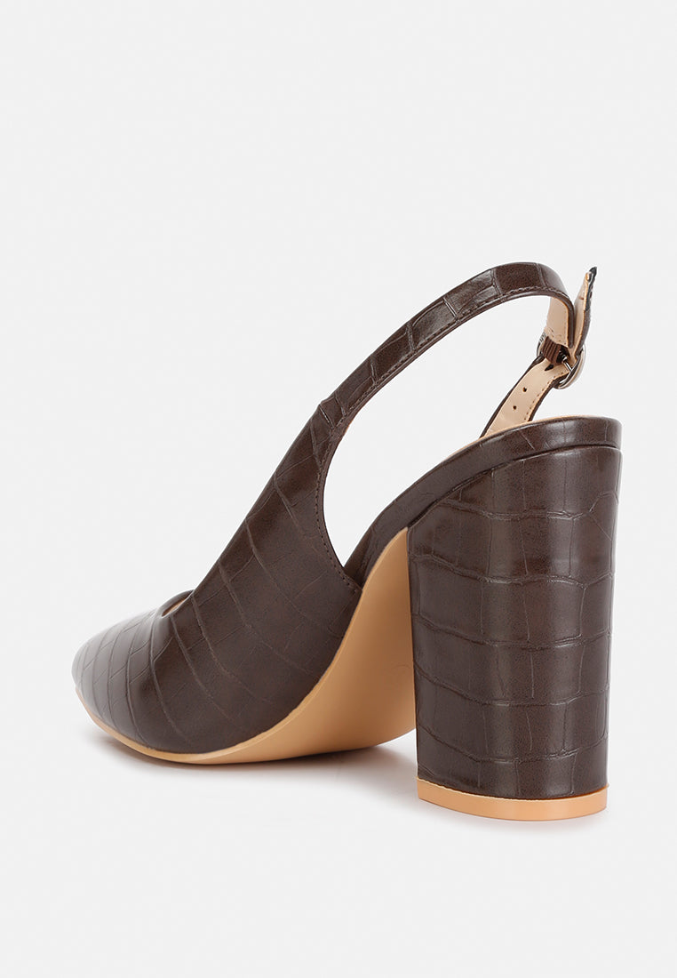 Macha Croctexture Sling Back Heels from London Rag International