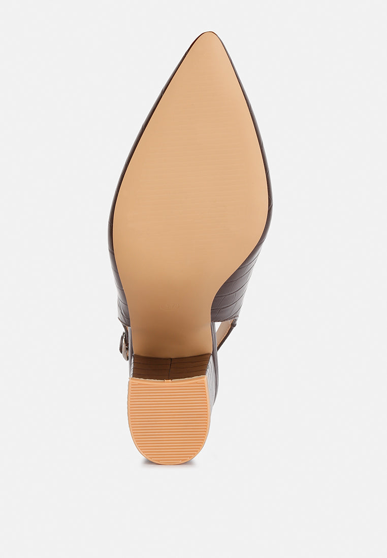 Macha Croctexture Sling Back Heels from London Rag International