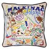 Mackinac Island Hand-Embroidered Pillow by Cat Studio from Quirks!