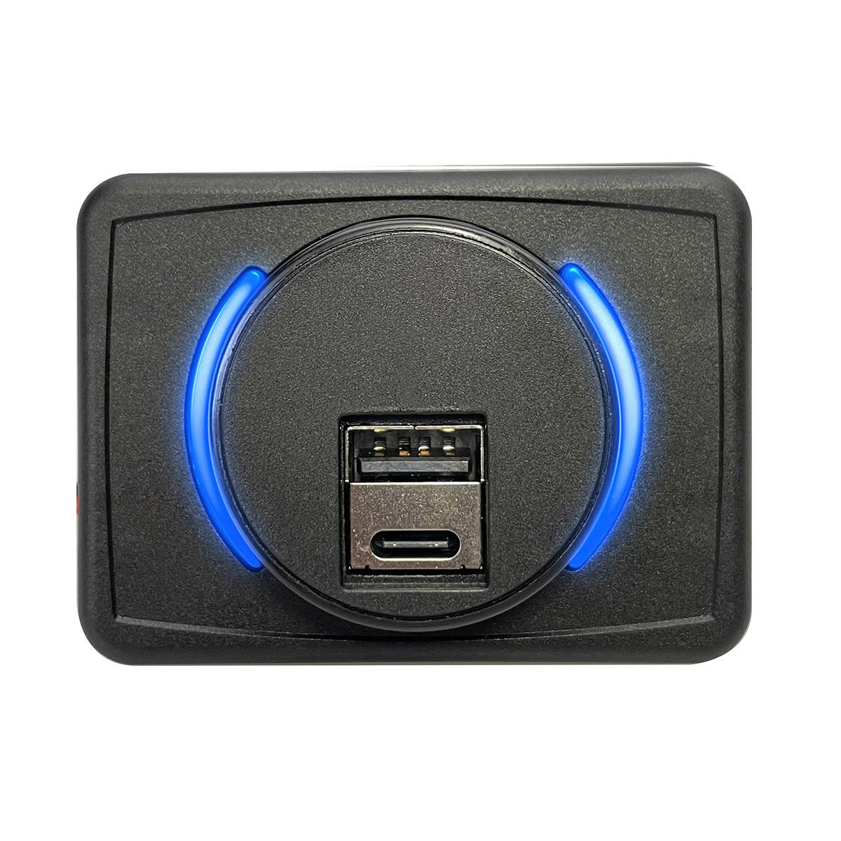 Magnadyne AUX-USB-SMACRC | Slim Profile 12V Surface Mount USB Type A & C Charger | 2 Ports | Blue LED from Magnadyne