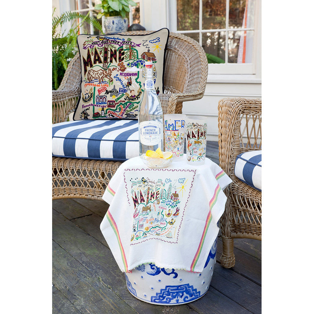 Maine Hand-Embroidered Pillow from Quirks!
