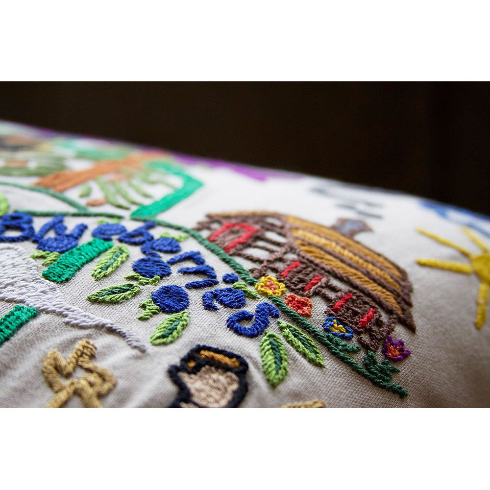 Maine Hand-Embroidered Pillow from Quirks!