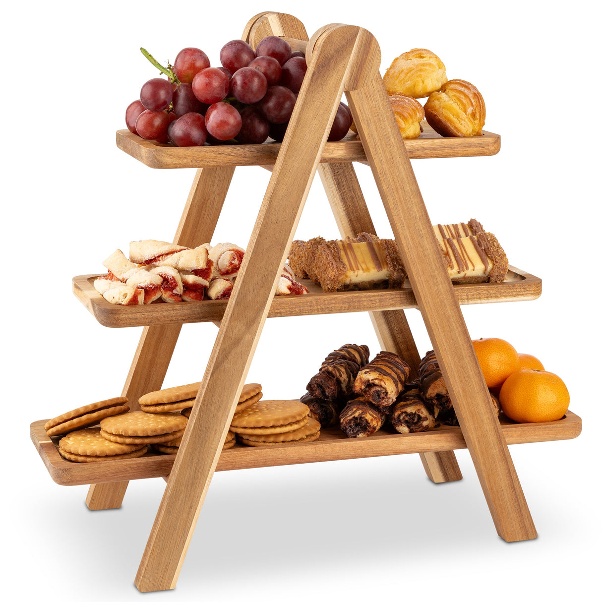 Acacia Wood 3 Tier Serving Tray from Hammont