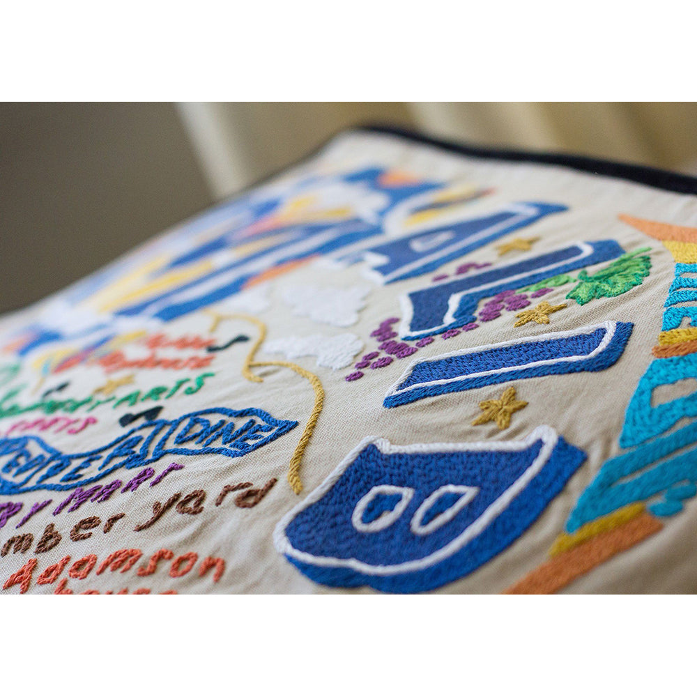 Malibu Hand-Embroidered Pillow from Quirks!