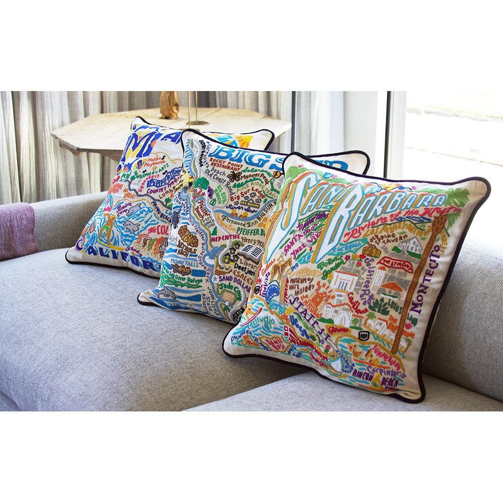 Malibu Hand-Embroidered Pillow from Quirks!