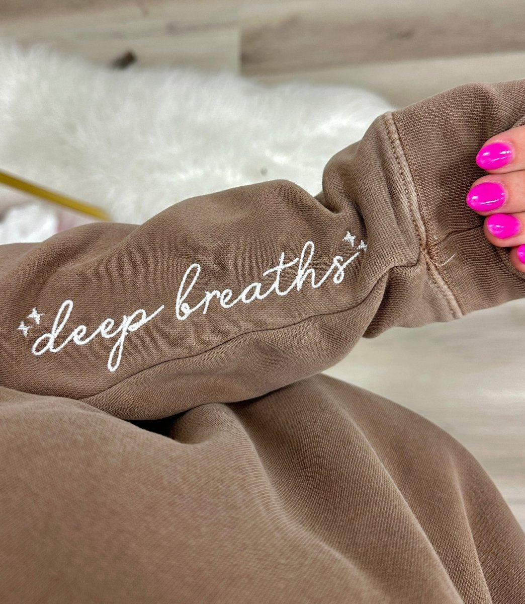 Mama 'Deep Breaths Reminder' Cozy Crew from United Monograms