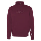 Mama 'Deep Breaths Reminder' Quarter Zip Sweatshirt from United Monograms