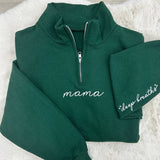 Mama 'Deep Breaths Reminder' Quarter Zip Sweatshirt from United Monograms