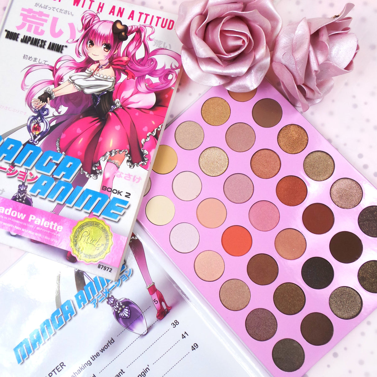 Manga Anime Makeup 35 Eyeshadow Palette Book 2 from Rude Cosmetics