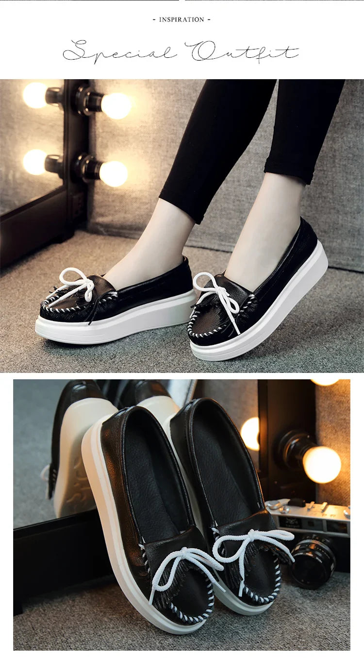 Moeerue Platform Mocassins - Black from Marigold Shadows