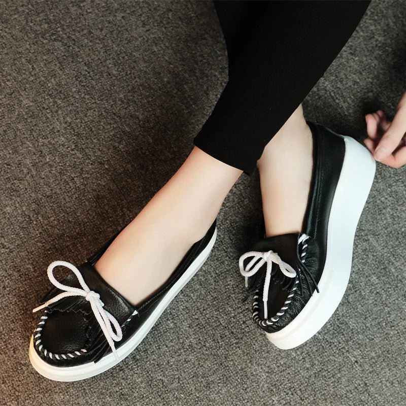 Moeerue Platform Mocassins - Black from Marigold Shadows