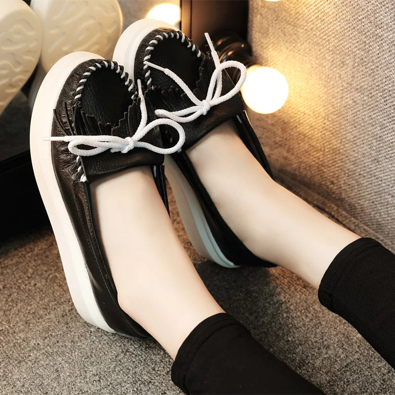 Moeerue Platform Mocassins - Black from Marigold Shadows