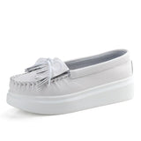 Moeerue Platform Mocassins - White from Marigold Shadows