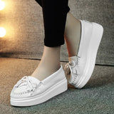 Moeerue Platform Mocassins - White from Marigold Shadows