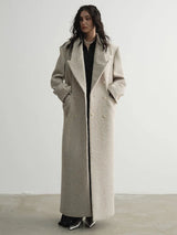 Crema Long Woolen Coat from Marigold Shadows