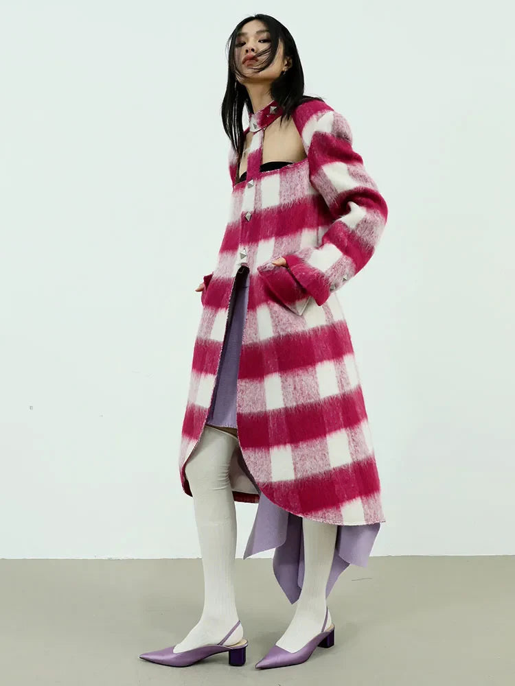 Hurnana Plaid Cut Out Coat from Marigold Shadows