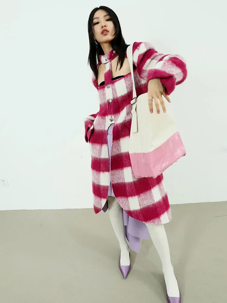 Hurnana Plaid Cut Out Coat from Marigold Shadows