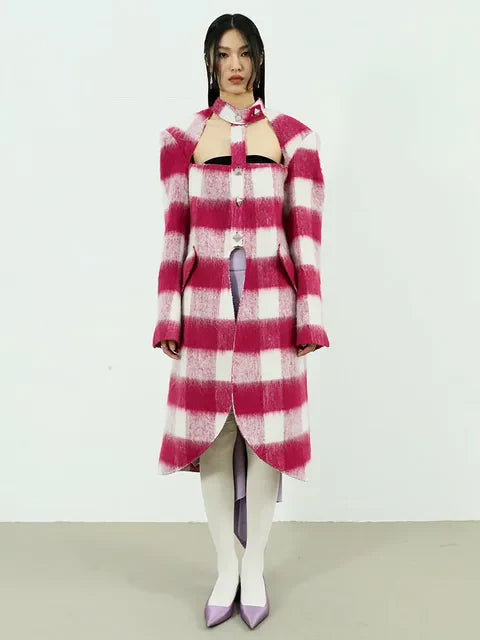 Hurnana Plaid Cut Out Coat from Marigold Shadows