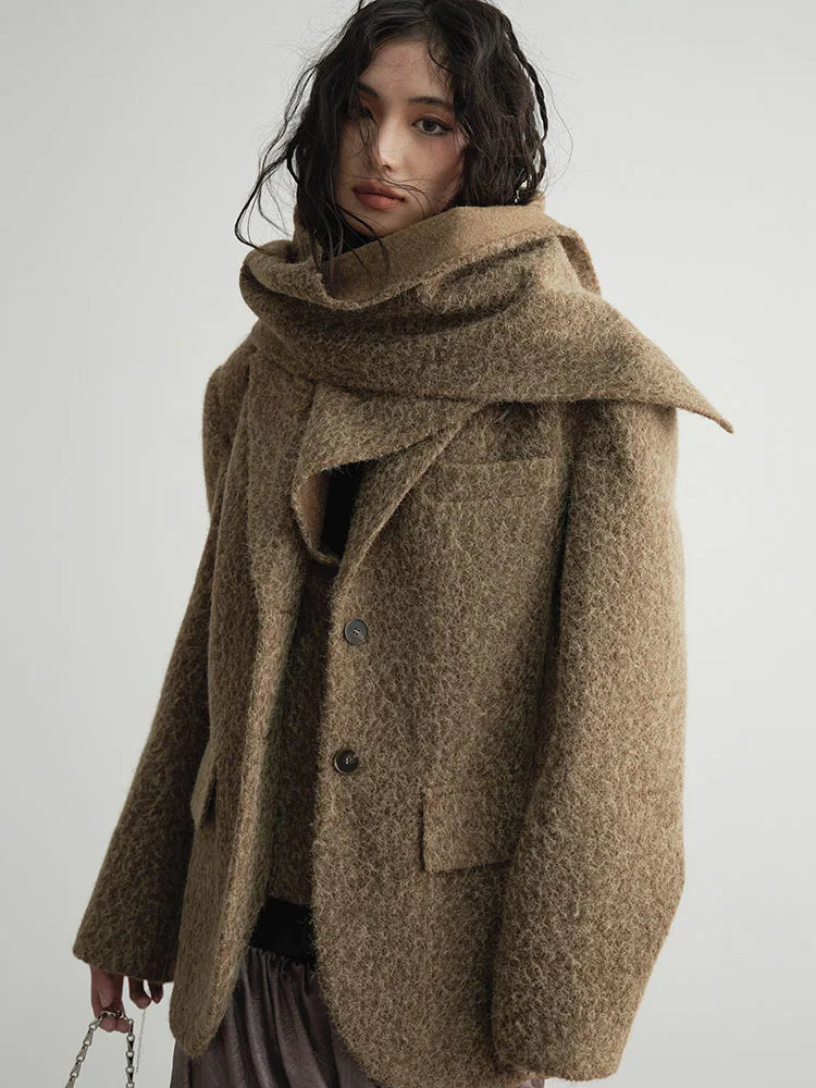 Masterdie Fuzzy Scarf Coat from Marigold Shadows