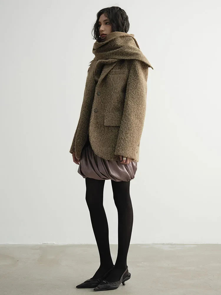 Masterdie Fuzzy Scarf Coat from Marigold Shadows