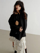 Nandy Puff Sleeve Cut-Out Coat from Marigold Shadows
