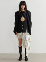 Nandy Puff Sleeve Cut-Out Coat from Marigold Shadows