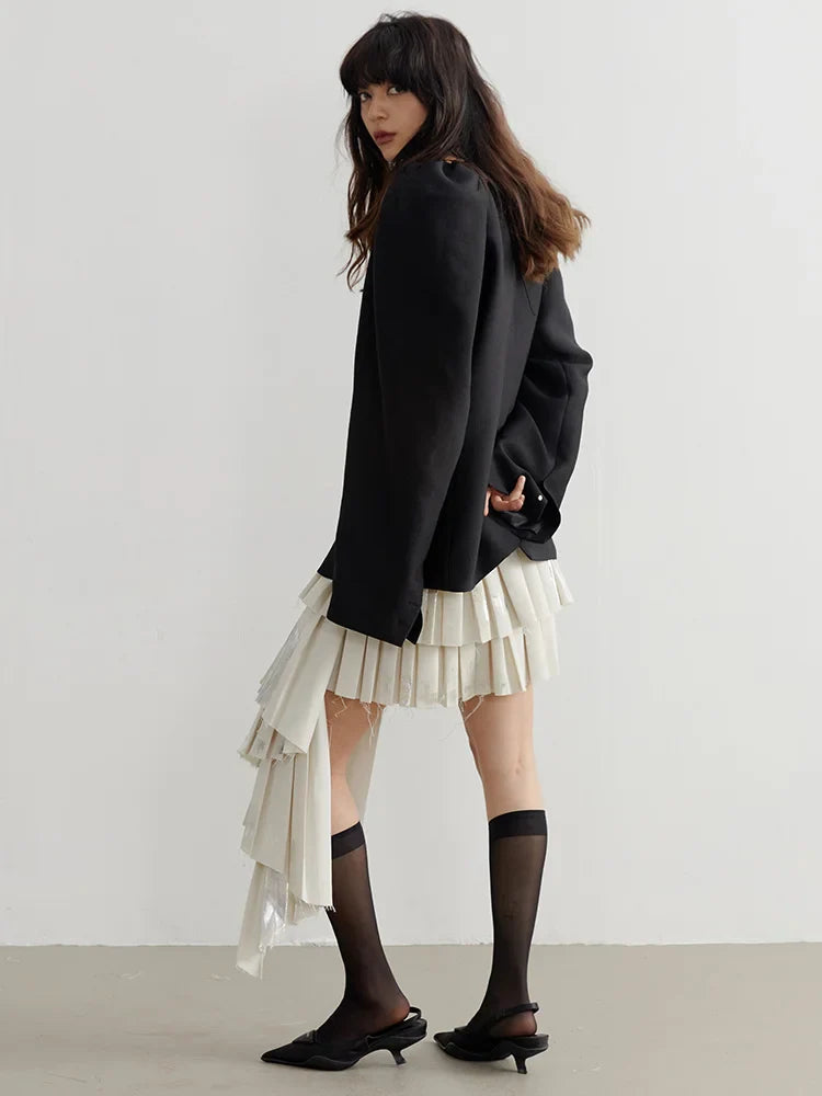 Nandy Puff Sleeve Cut-Out Coat from Marigold Shadows