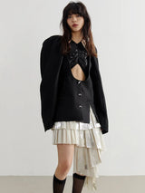 Nandy Puff Sleeve Cut-Out Coat from Marigold Shadows