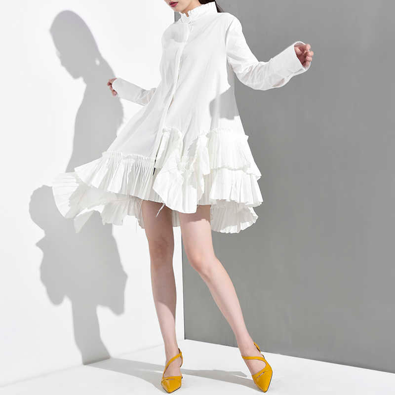 Akihiko Long Sleeve Irregular Shirt Dress from Marigold Shadows