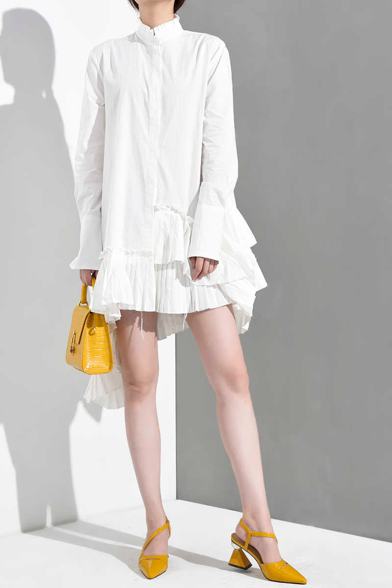 Akihiko Long Sleeve Irregular Shirt Dress from Marigold Shadows