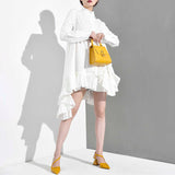 Akihiko Long Sleeve Irregular Shirt Dress from Marigold Shadows