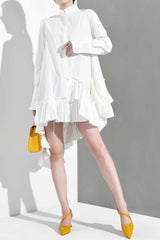 Akihiko Long Sleeve Irregular Shirt Dress from Marigold Shadows
