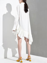 Akihiko Long Sleeve Irregular Shirt Dress from Marigold Shadows