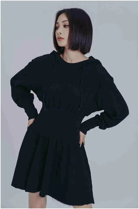 Egreeg Hooded Mini Dress from Marigold Shadows
