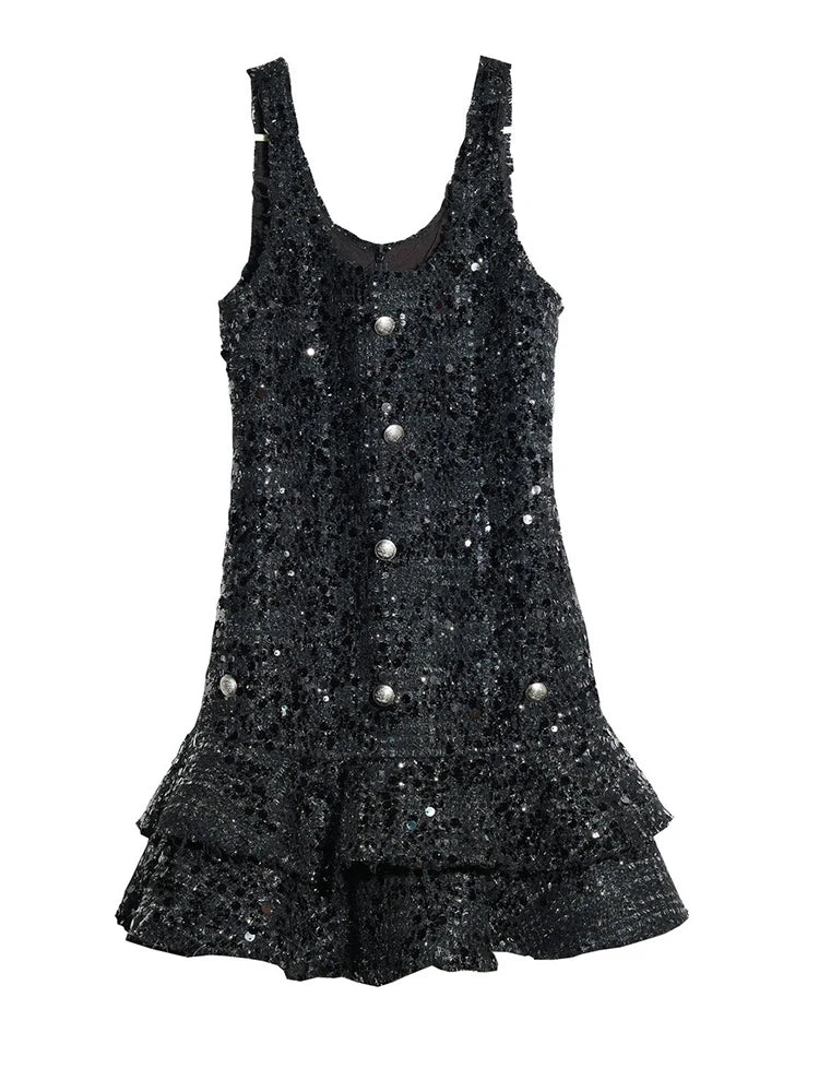 Holidee Sequin Ruffle Dress