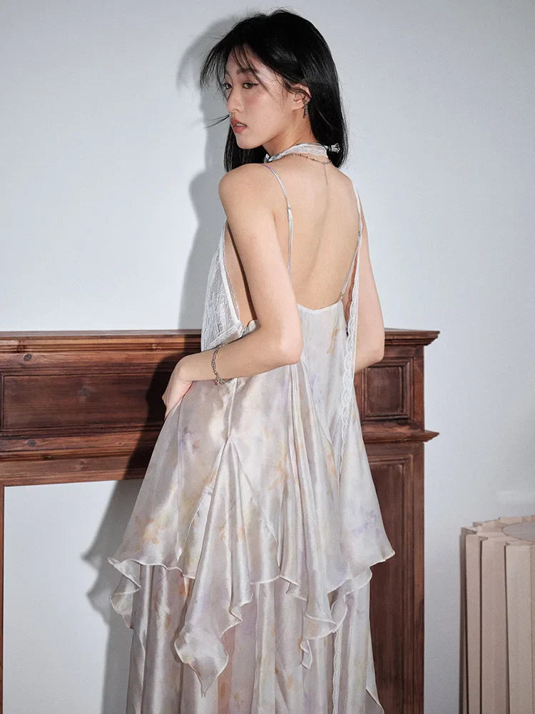 Khinchula Layered Lace Ruffle Dress