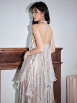 Khinchula Layered Lace Ruffle Dress