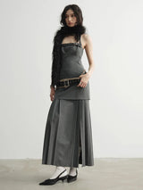 Meecie Pleated Halter Dress from Marigold Shadows