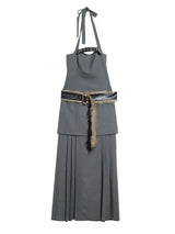 Meecie Pleated Halter Dress from Marigold Shadows