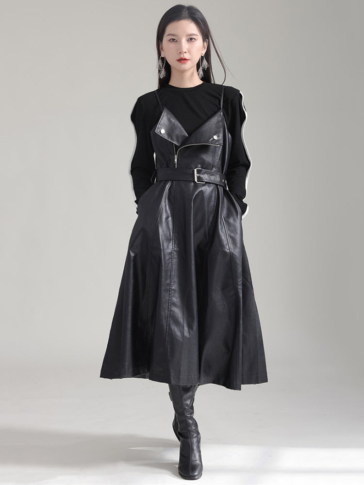 Musset Vegan Leather Dress from Marigold Shadows